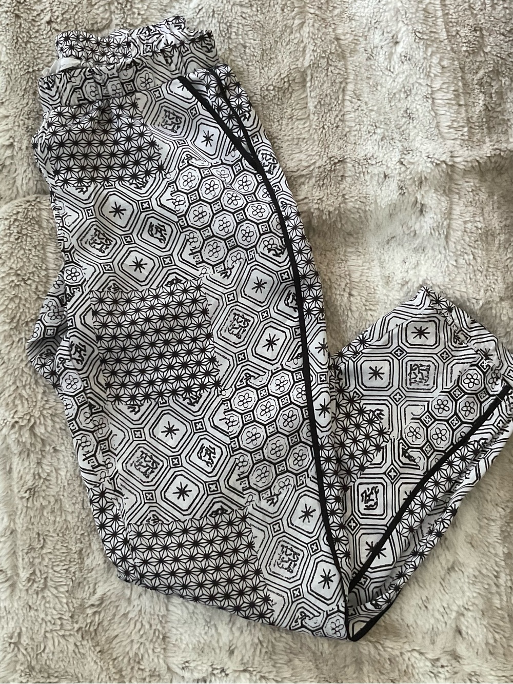BCBGeneration Black and White Straight Leg Pants